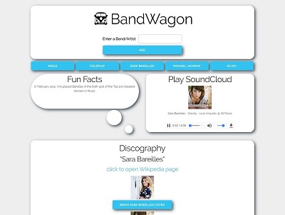 bandwagon home page screenshot