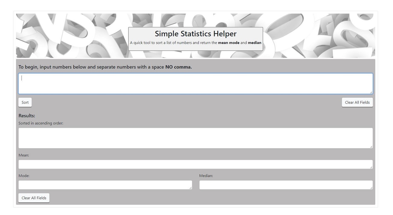 Simple Statistics Helper app screenshot